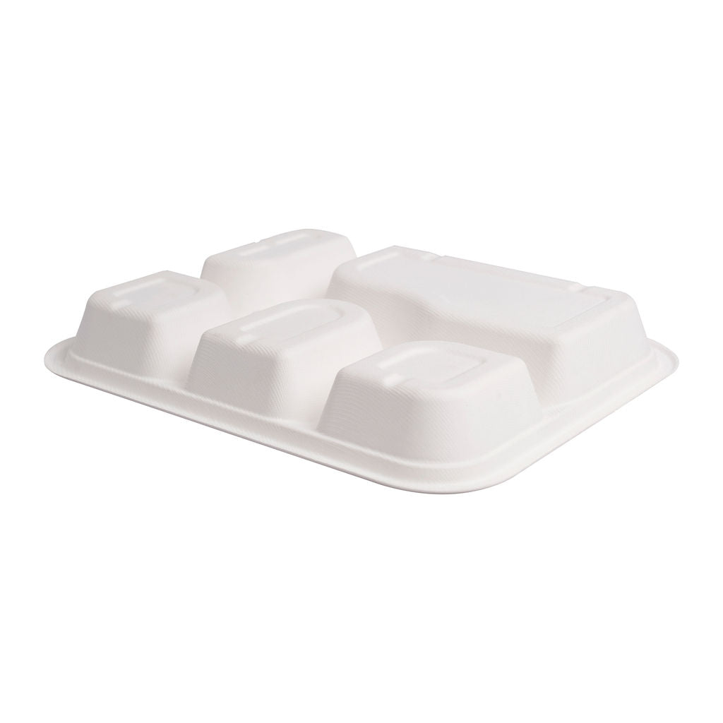 5 Compartment Meal Tray with Lid